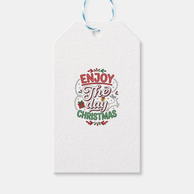 Etiqueta Para Presente Presente Rena de Natal Aproveite o Dia (Frente)