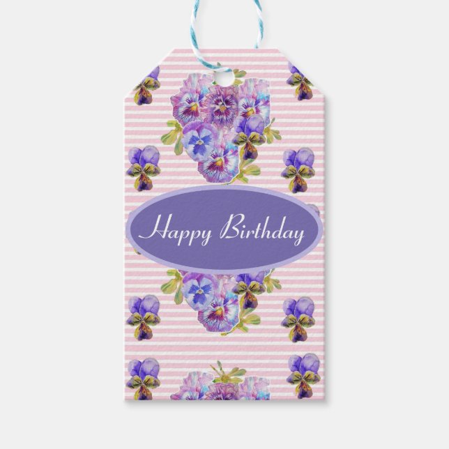 Etiqueta Para Presente Presente Roxo Roxo Púrpura de Faca Rosa-Rosa-Rosa- (Frente)