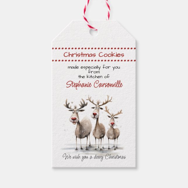 Etiqueta Para Presente Presentes da Cozinha Deery Natal  (Frente)