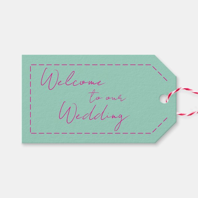 Etiqueta Para Presente Presentes de Casamento Nome Personalizado Minimali (Frente (horizontal))