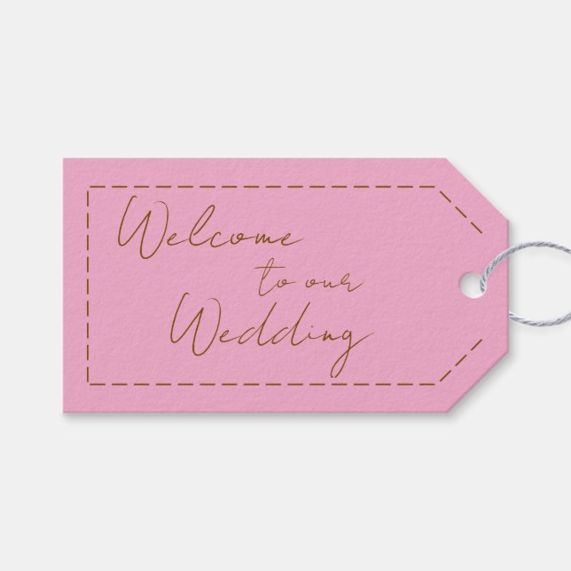 Etiqueta Para Presente Presentes de Casamento Nome Personalizado Minimali (Frente (horizontal))