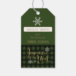 Etiqueta Para Presente Presentes de Feriado da Cozinha Plaid Verde