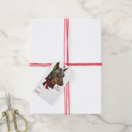 Etiqueta Para Presente Presentes de Natal do Doberman Pinscher