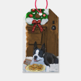 Etiqueta Para Presente Presentes de Natal em Boston Terrier