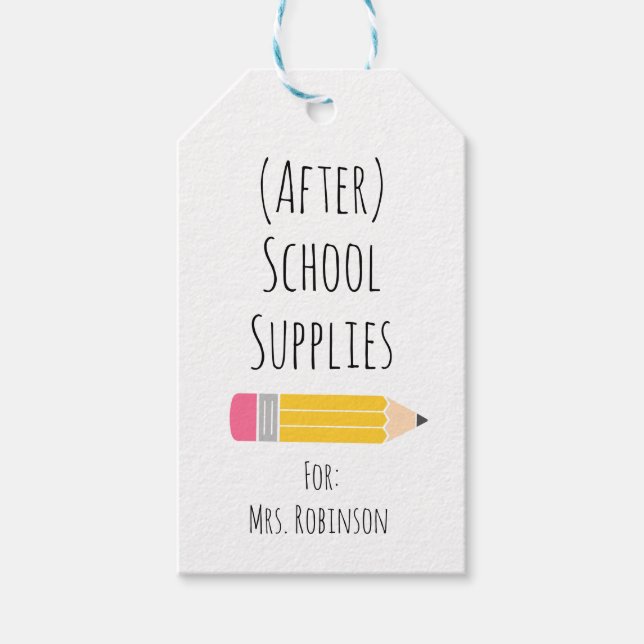 Etiqueta Para Presente Presentes para Professores após Materiais Escolare (Frente)