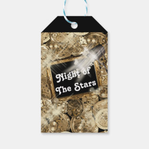 Etiqueta Para Presente Preto do ouro do steampunk das estrelas de
