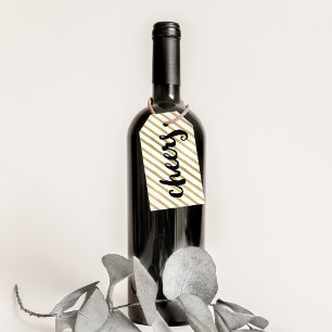 Etiqueta Para Presente Preto dos elogios   & listra do ouro do falso