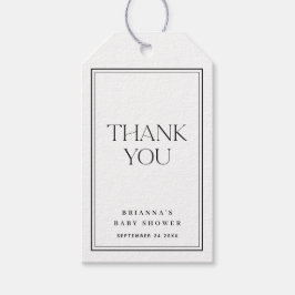 Etiqueta Para Presente Preto e Branco Elegante Moderno Obrigado