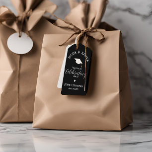 Etiqueta Para Presente Preto e Branco Obrigado Abraços e Beijos Formatura