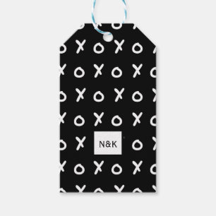 Etiqueta Para Presente Preto e Branco X O XO X&O's Festa Fofa da Moda