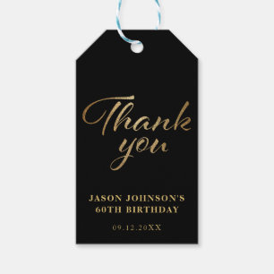 Etiqueta Para Presente Preto e Dourado Obrigado