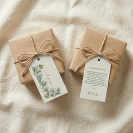 Etiqueta Para Presente Pretty cream wedding Art Nouveau thank you card