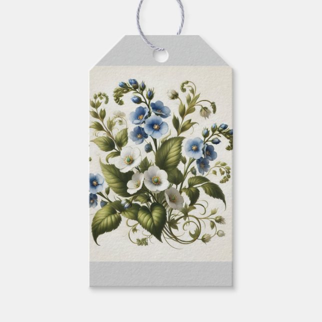 Etiqueta Para Presente Pretty forget-me-knots (Frente)