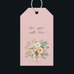 Etiqueta Para Presente Pretty Peach Blush Pink Floral Bow Bridal Shower<br><div class="desc">Pretty Peach Blush Pink Floral Bow Bridal Shower</div>