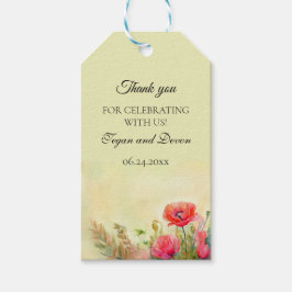 Etiqueta Para Presente Primavera Boho Watercolor Poppies Casamento