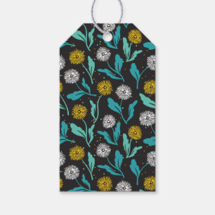 Etiqueta Para Presente Primavera Dandelion Flores e Folhas Design