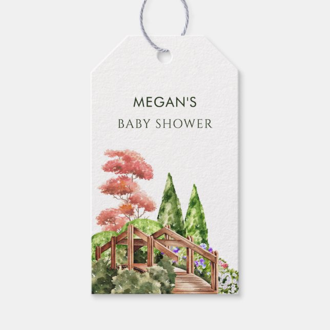 Etiqueta Para Presente Primavera de jardim estético aquarela (Frente)