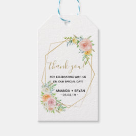 Etiqueta Para Presente Primavera floral blush gold - Marca de presentes d