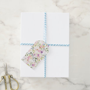 Etiqueta Para Presente Primavera floral expressivo de aquarelas