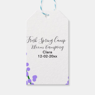 Etiqueta Para Presente Primavera fresca camping lavanda flores nome data