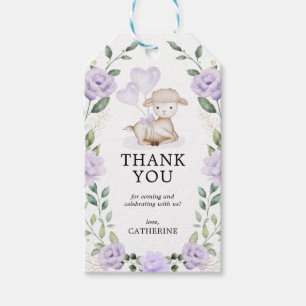 Etiqueta Para Presente Primavera Lamb Chá de fraldas Floral Roxo Anivers