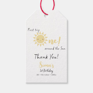 Etiqueta Para Presente Primeira Viagem ao redor do Sol Fofa 1º Aniversári