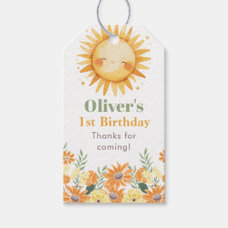 Etiqueta Para Presente Primeira Volta ao Sol Boho Floral