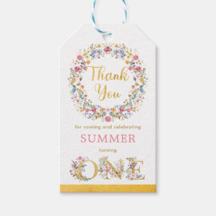 Etiqueta Para Presente primeiro aniversario bonito de Garden Wreath Girls