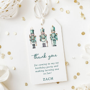 Etiqueta Para Presente Primeiro aniversario Cute Mint Nutcracker Obrigado