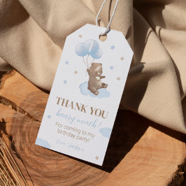Etiqueta Para Presente Primeiro aniversario de Beary Modern Obrigado