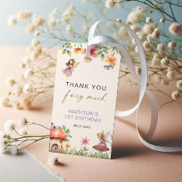 Etiqueta Para Presente Primeiro Aniversário de Fada Floresta Encantada Ob