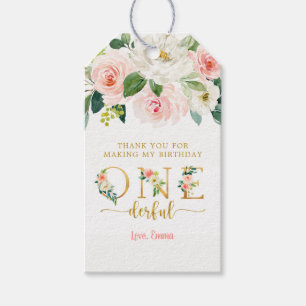 Etiqueta Para Presente Primeiro aniversario De Garota Maravilhosa Obrigad