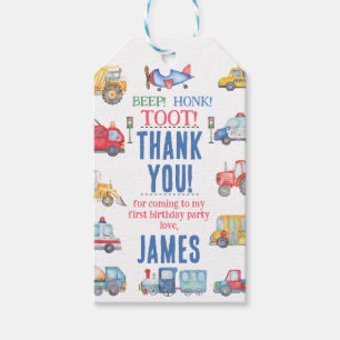 Etiqueta Para Presente Primeiro aniversario de Transporte de Meninos Mode
