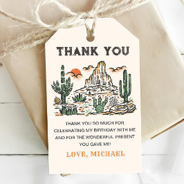 Etiqueta Para Presente Primeiro aniversario do Deserto do Vintage Ocident