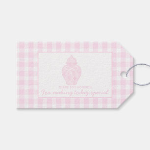 Etiqueta Para Presente Primeiro aniversário do Pink Ginger Jar Monograma