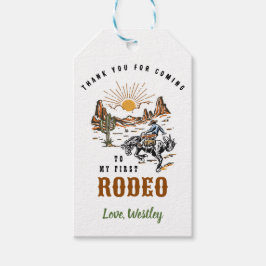 Etiqueta Para Presente Primeiro aniversário do Rodeo