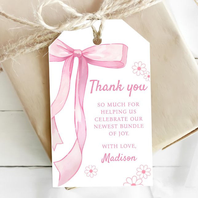 Etiqueta Para Presente Primeiro aniversario Elegante de Arco rosa (Criador carregado)