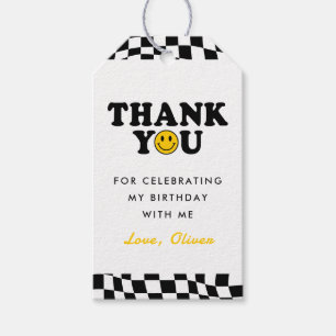 Etiqueta Para Presente Primeiro aniversario Feliz Cara Feliz, Obrigado