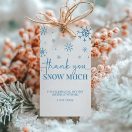 Etiqueta Para Presente Primeiro aniversario Floco de neve Winter Obrigado
