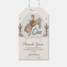 Etiqueta Para Presente Primeiro aniversario Ocidental Vintage Blue Buckar