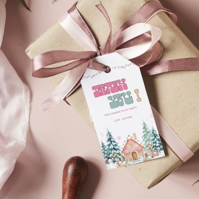 Etiqueta Para Presente Primeiro aniversario Rosa Winter Onederland - Obri (Criador carregado)