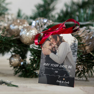 Etiqueta Para Presente Primeiro Natal como um Casal Foto Personalizada 