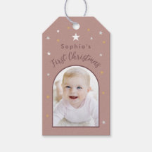 Primeiro Natal da Bebê Foto Personalizada Old Rose