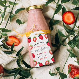 Etiqueta Para Presente Primeiro primeiro aniversario de morango doce