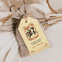 Etiqueta Para Presente Primeiro Rodeio Western Cowboy Aniversário Obrigad