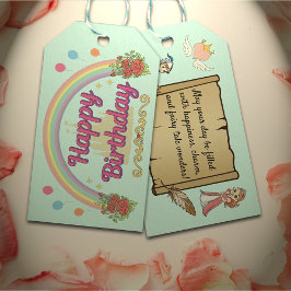 Etiqueta Para Presente Princesa e Príncipe Fada, Balança Real Fachada