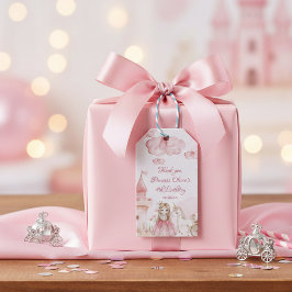 Etiqueta Para Presente Princess 4th birthday Pink Castle Unicorn Party 