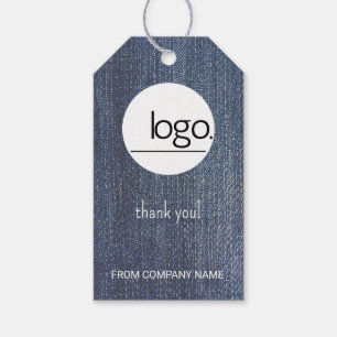 ETIQUETA PARA PRESENTE PRODUTO COM MARCA DE LOGOTIPO DE NEGÓCIOS AZUL DEM