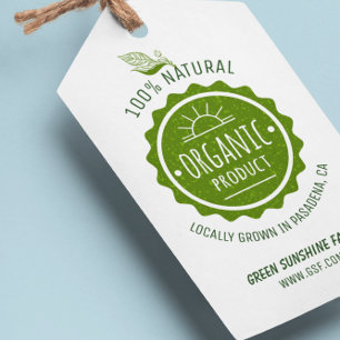 Etiqueta Para Presente Produto verde orgânico natural feito sob encomend