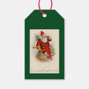 ETIQUETA PARA PRESENTE PRODUTOS DE PAPEL DO PAPAI NOEL DO VINTAGE